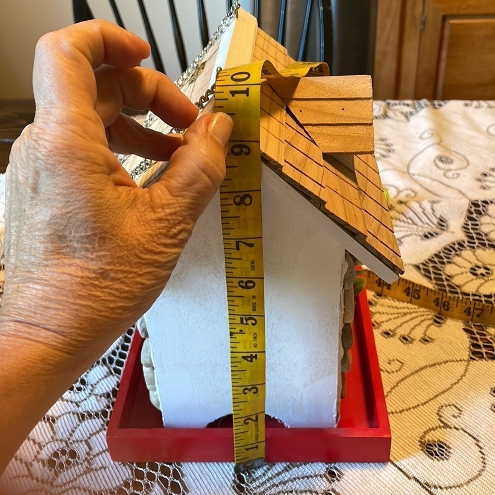 Bird House w Flowers and Rocking Chair Red Platform - Picture 8 of 15
